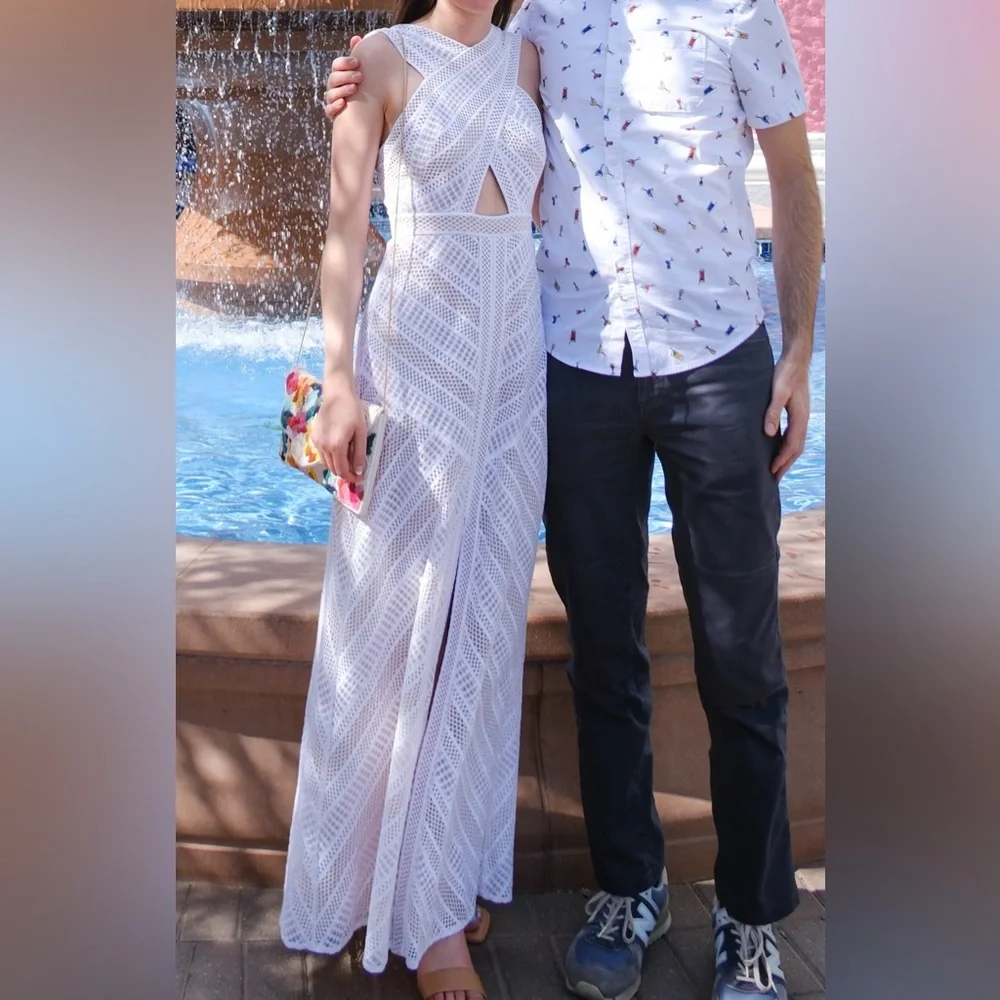BCBGMaxAzria White Lace Maxi Dress - Picture 9 of 10